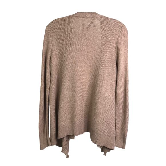 White House Black Market Cardigan Womens XS Beige Knit Fringe Open Front Sweater - Picture 3 of 11